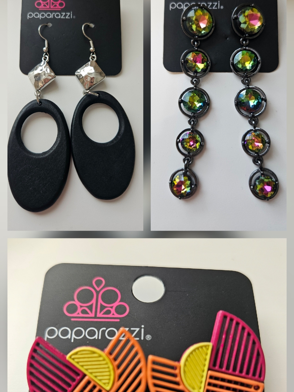 Paparazzi Multi-Color Dangle Earrings Set - Black & Iridescent
